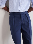 Drake's - Games Straight-Leg Herringbone Cotton Suit Trousers - Blue