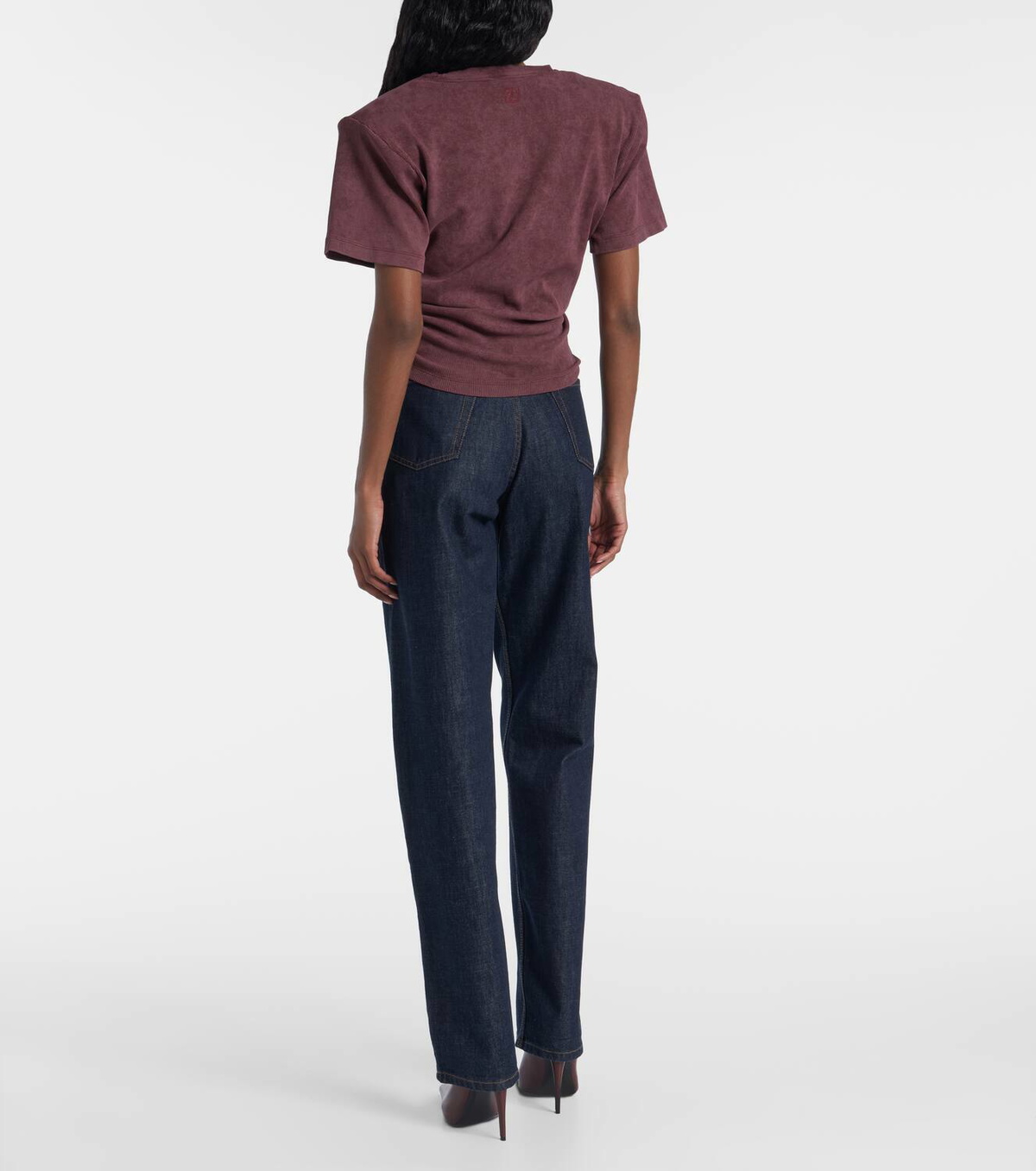Magda Butrym Cropped cotton-blend T-shirt