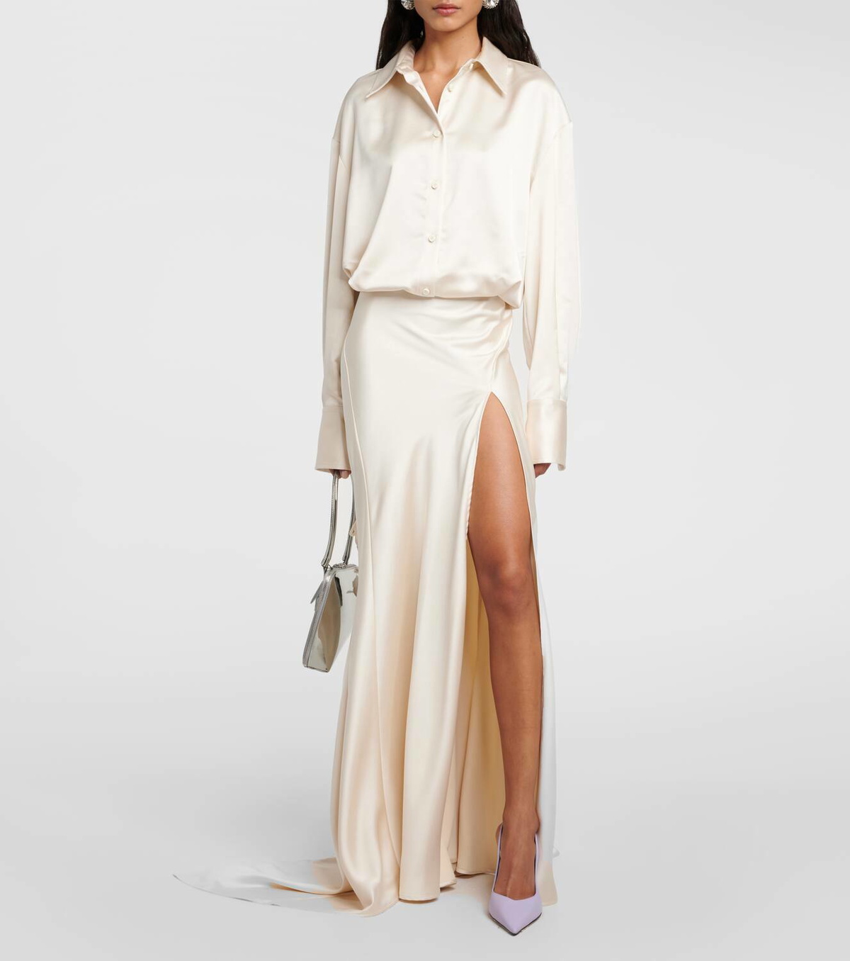 The Attico Cheope 105 leather slingback pumps