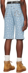 ERL Blue Four-Pocket Denim Shorts