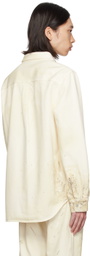 Helmut Lang Off-White Painted Denim Shirt