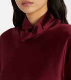 Leset Barb satin turtleneck top
