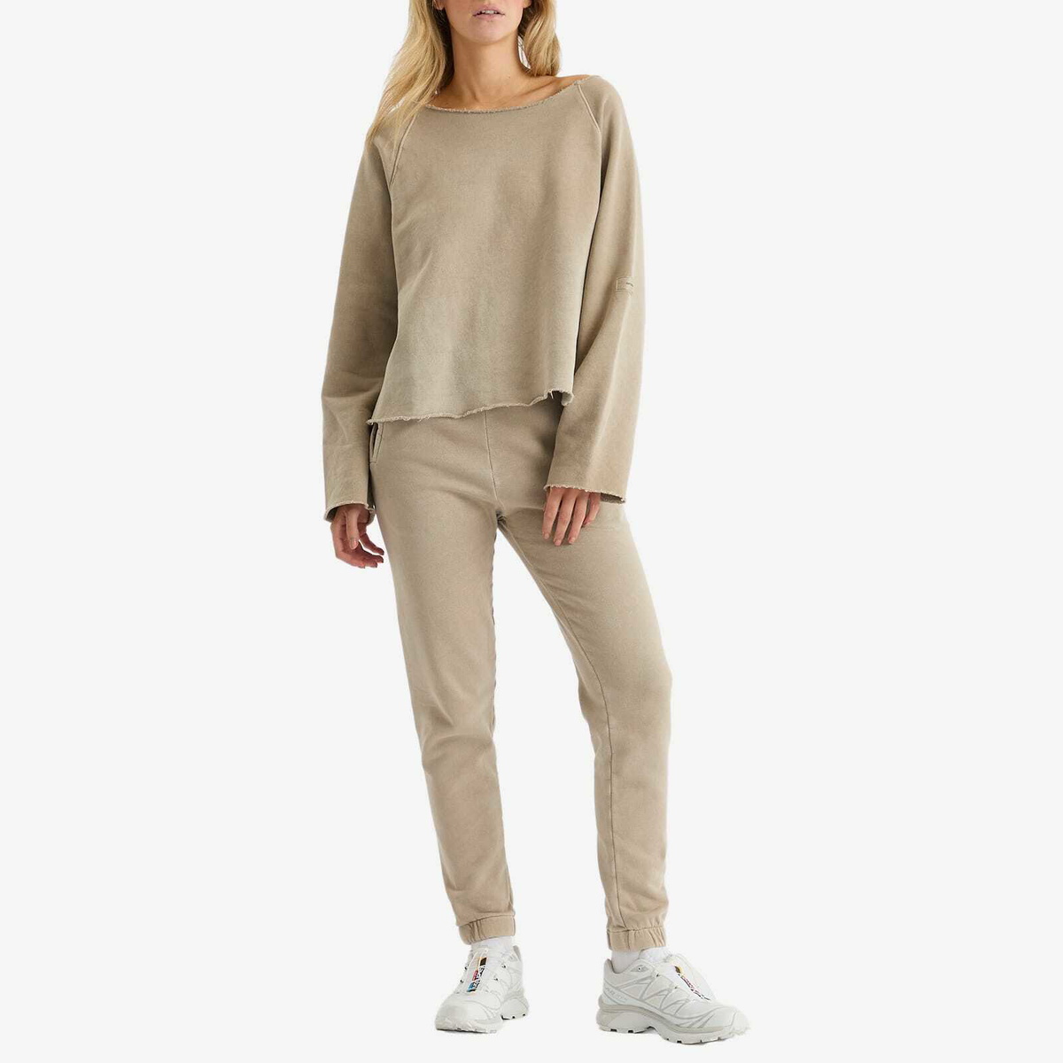 Joah Brown Women's Slouchy Pullover Sweatshirt in Sand