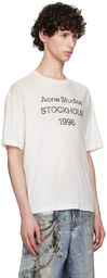 Acne Studios White Printed Logo T-Shirt