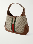 GUCCI - Jackie 1961 Medium Webbing-Trimmed Monogrammed Coated-Canvas and Leather Tote Bag