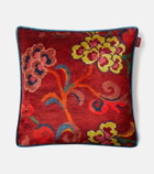 Etro Nimphea floral velvet cushion