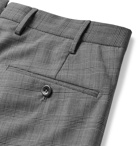 Incotex - Slim-Fit Tapered Prince of Wales Checked Woven Trousers - Gray