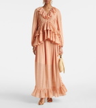 Zimmermann Rhiannon frilled maxi skirt