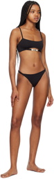 Moschino Black Crystal-Cut Bikini Bottoms