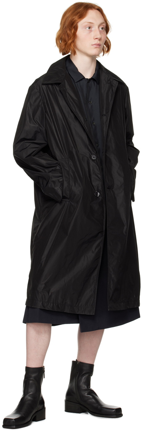 stein Black Oversized Open Collar Shirt