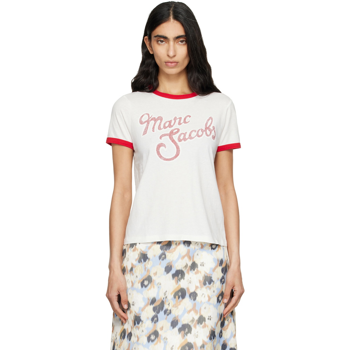 Marc Jacobs Off-White 'Marc' Logo Ringer Femme T-shirt