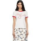 Marc Jacobs Off-White 'Marc' Logo Ringer Femme T-shirt