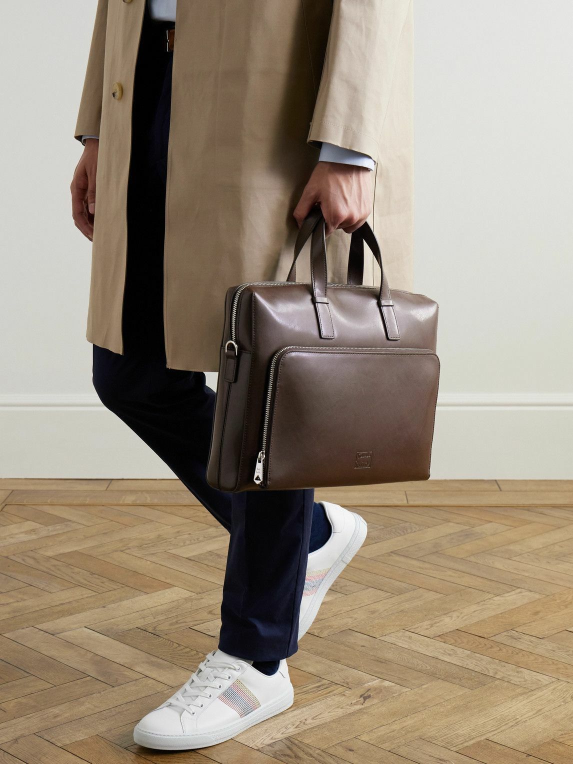 Paul Smith - Logo-Embossed Leather Briefcase