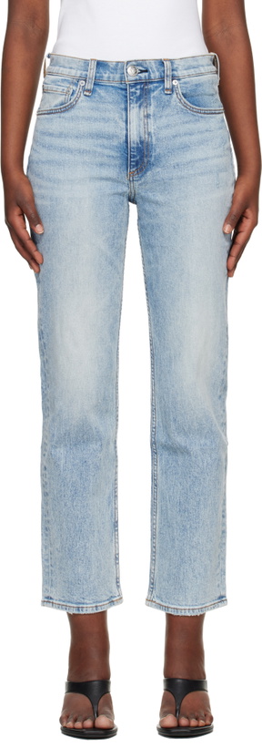 Photo: rag & bone Blue Harlow Ankle Straight Jeans