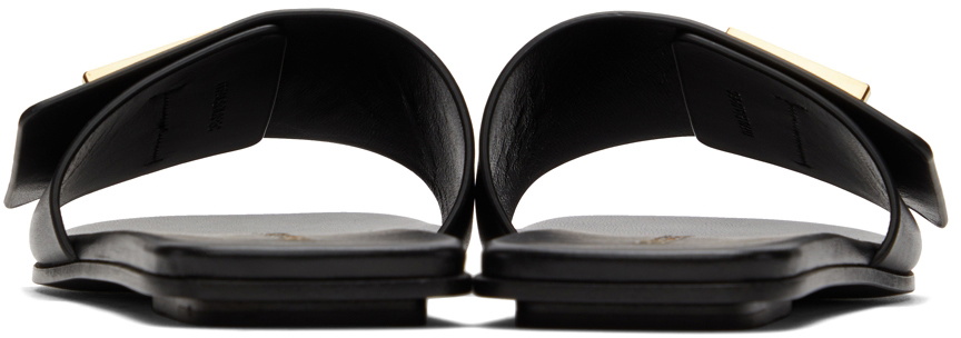 Burberry Black Leather Monogram Motif Sandals Burberry
