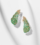 Ananya Scatter 18kt gold earrings with emeralds and diamonds