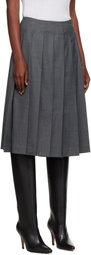 Nothing Written Gray Wool Pleated Midi Skirt