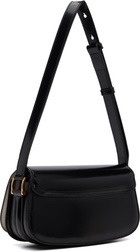 AMI Paris Black Calfskin Leather Paris Paris Shoulder Bag