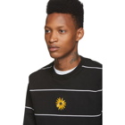 Noah NYC Black Stripe Flower Long Sleeve T-Shirt