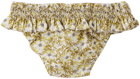 Bonpoint Baby White & Yellow Sardaigne Swim Briefs