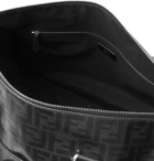 Fendi - Leather-Trimmed Logo-Print Coated-Canvas Holdall - Men - Black