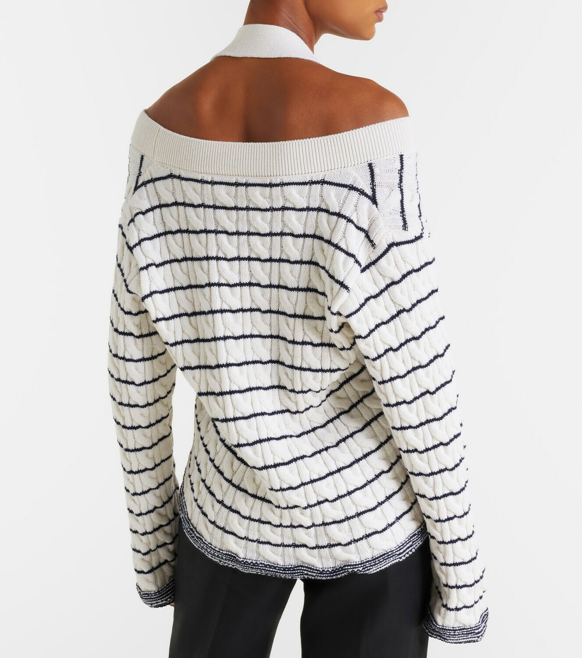 McQueen Cable-knit striped cardigan