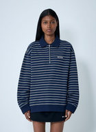Miu Miu Striped ZIp-Up Polo Shirt