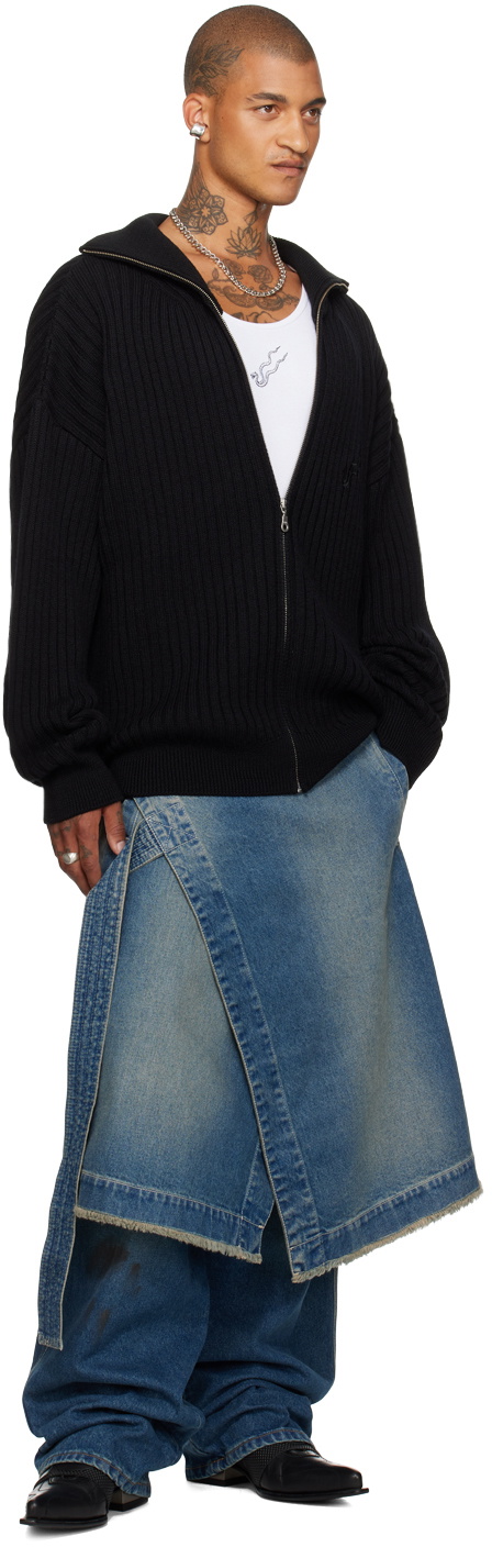 LU'U DAN Black Slacker Rib Sweater