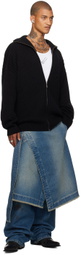 LU'U DAN Black Slacker Rib Sweater