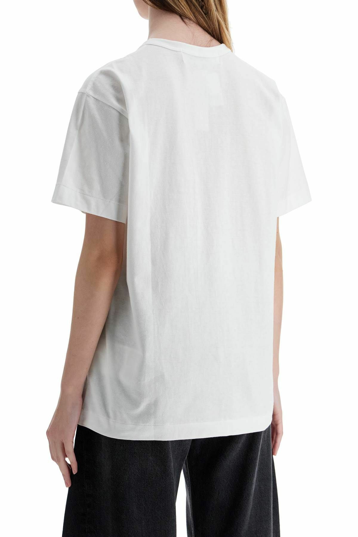 COMME DES GARCONS PLAY t-shirt cotone bianco con logo cuore rosso unisex White