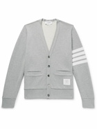Thom Browne - Striped Loopback Cotton-Jersey Cardigan - Gray