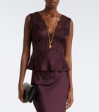 Rixo Emmie lace-trimmed satin top