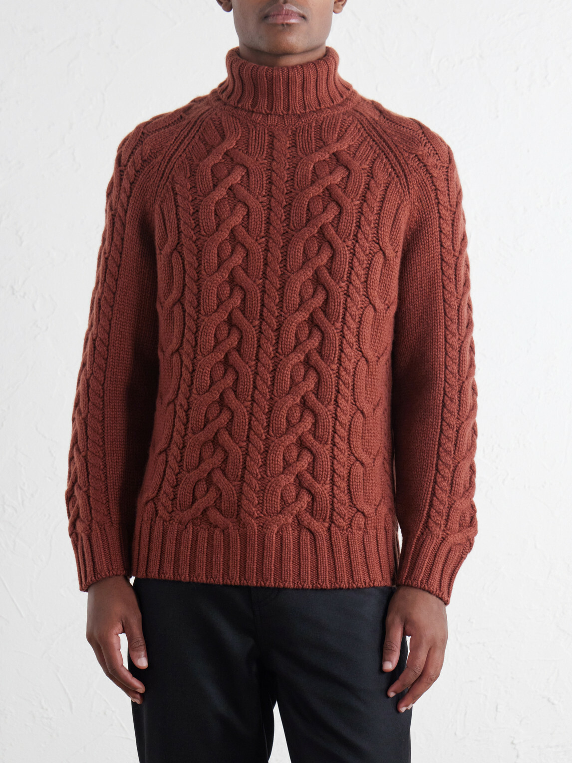 Brunello Cucinelli - Cable-Knit Cashmere Rollneck Sweater - Red