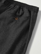 Canali - Slim-Fit Pleated Wool-Flannel Trousers - Gray