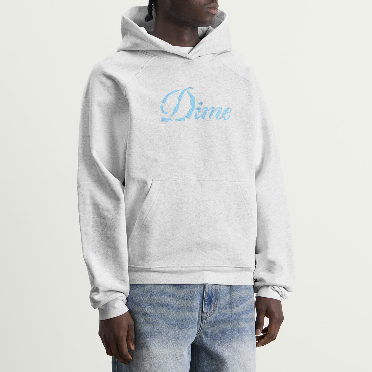 Dime Men's Cursive Paper Cut Hoodie in Ash