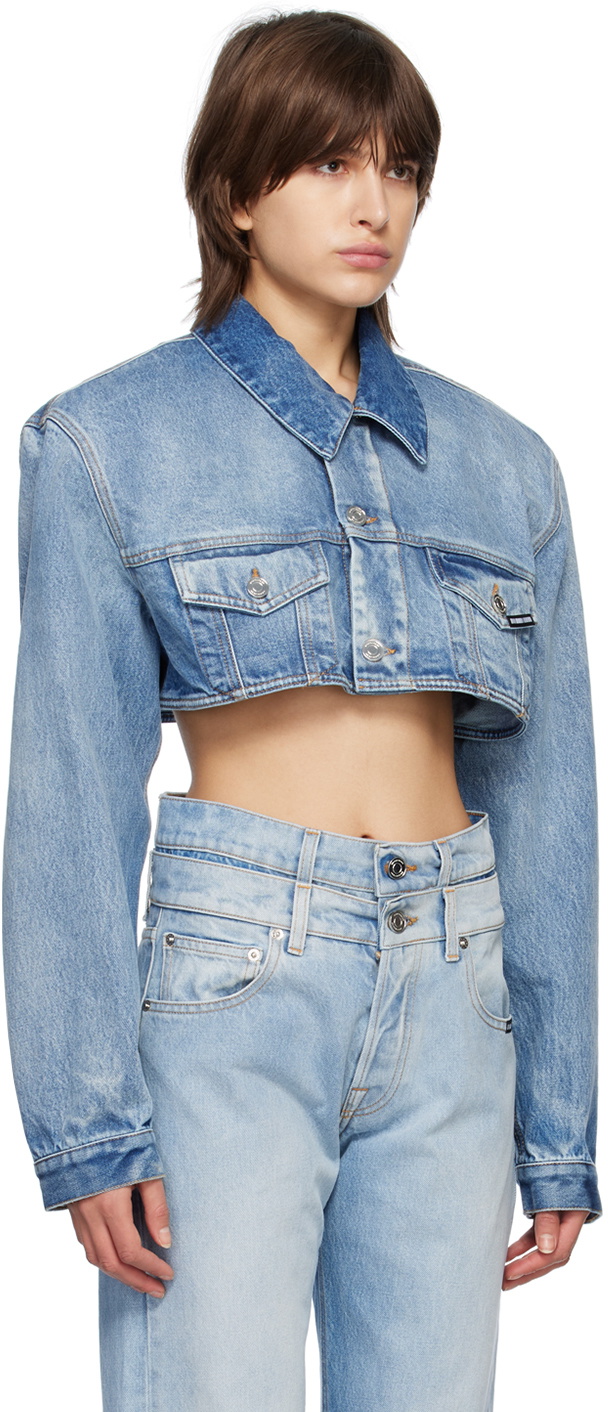 VTMNTS Blue Cropped Denim Jacket