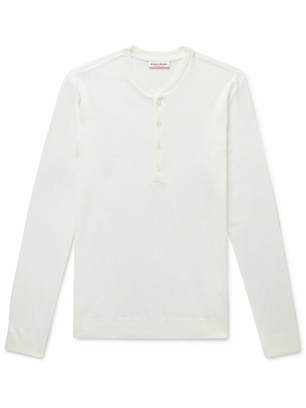 Photo: Orlebar Brown - Lockhart Slim-Fit Cotton and Modal-Blend Henley T-Shirt - White