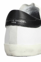 Philippe Model Prsx Low Sneakers In White Suede And Leather