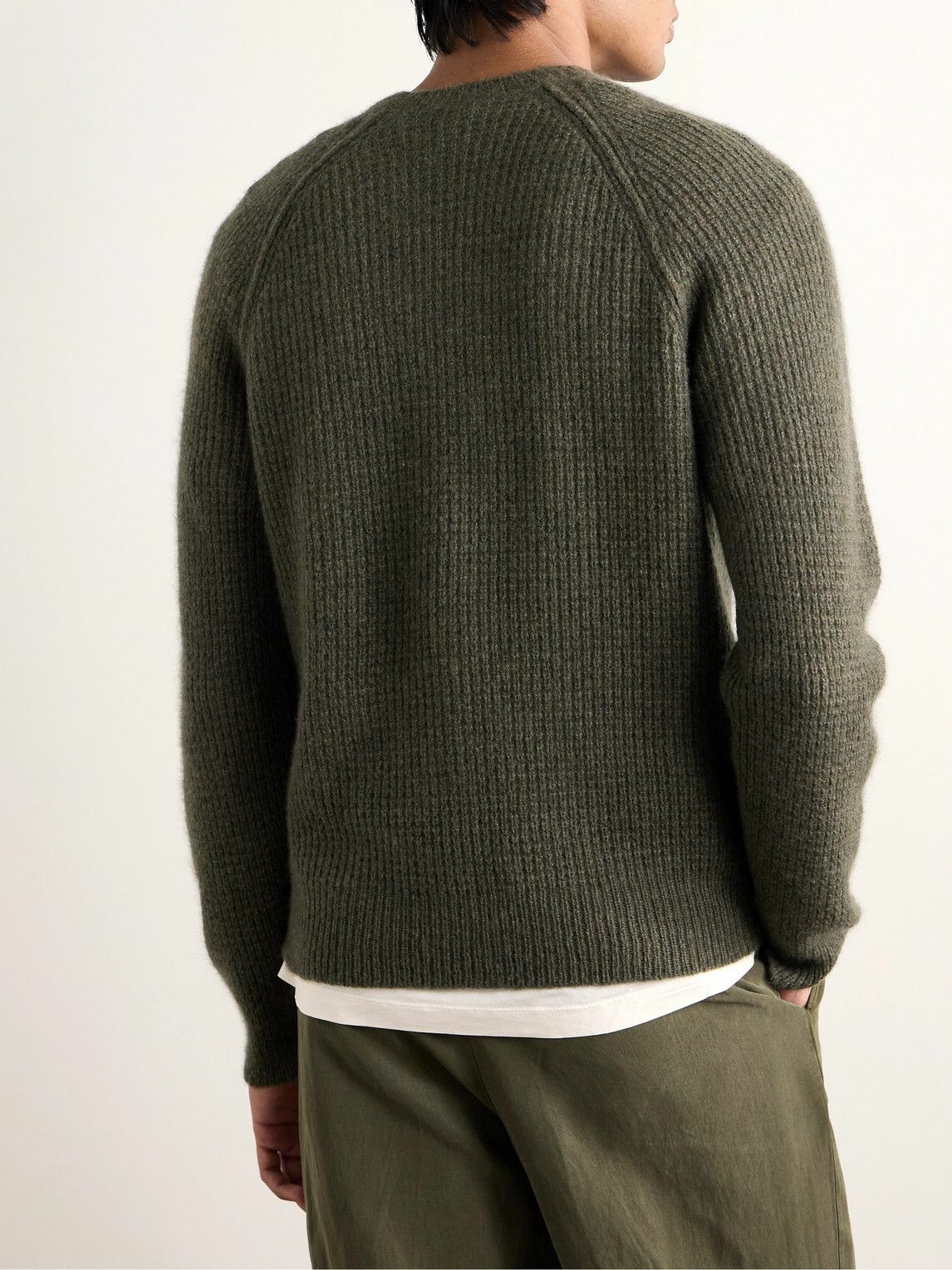 James Perse - Waffle-Knit Cashmere Sweater - Green James Perse