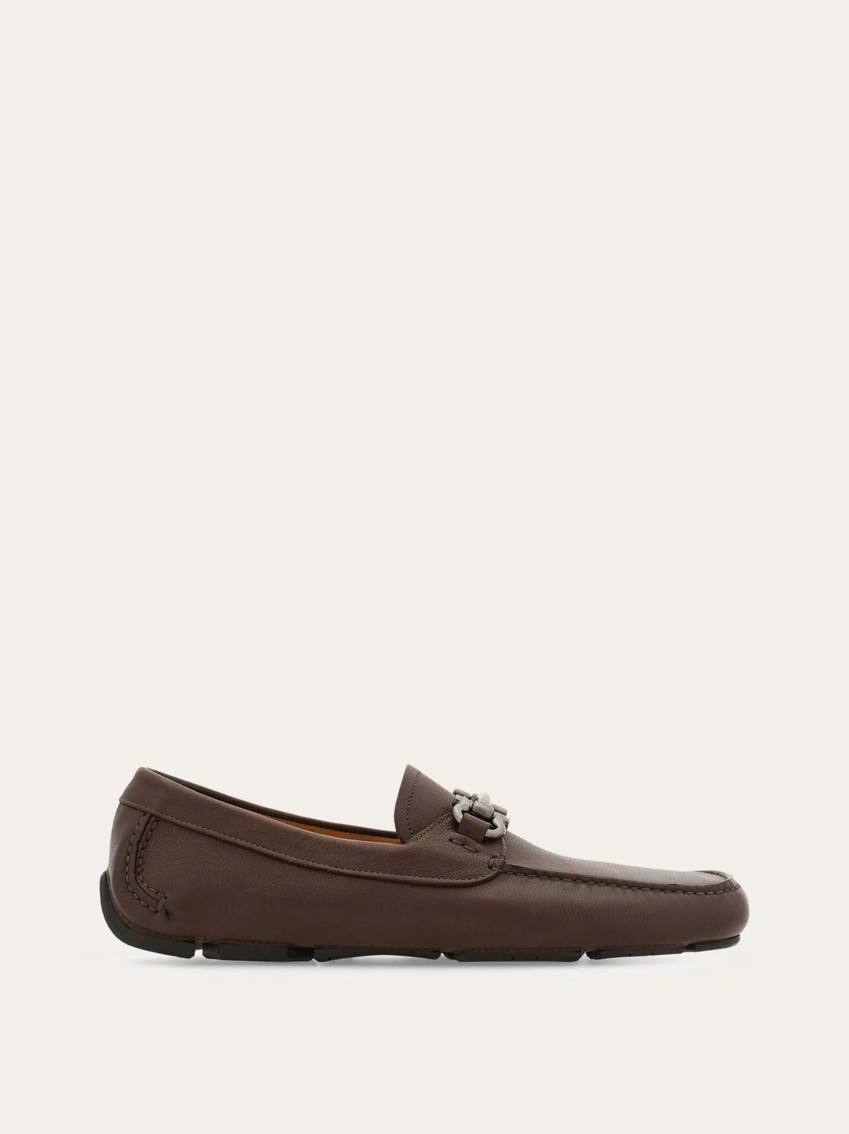 Ferragamo Mens Gancini ornament driver in Brown