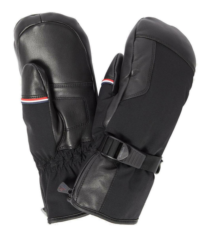 Photo: Moncler Grenoble Leather-trimmed ski mittens