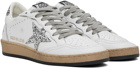 Golden Goose White & Silver Ball Star Sneakers