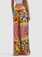 DOLCE & GABBANA - Carretto Print Silk Twill Wide Pants