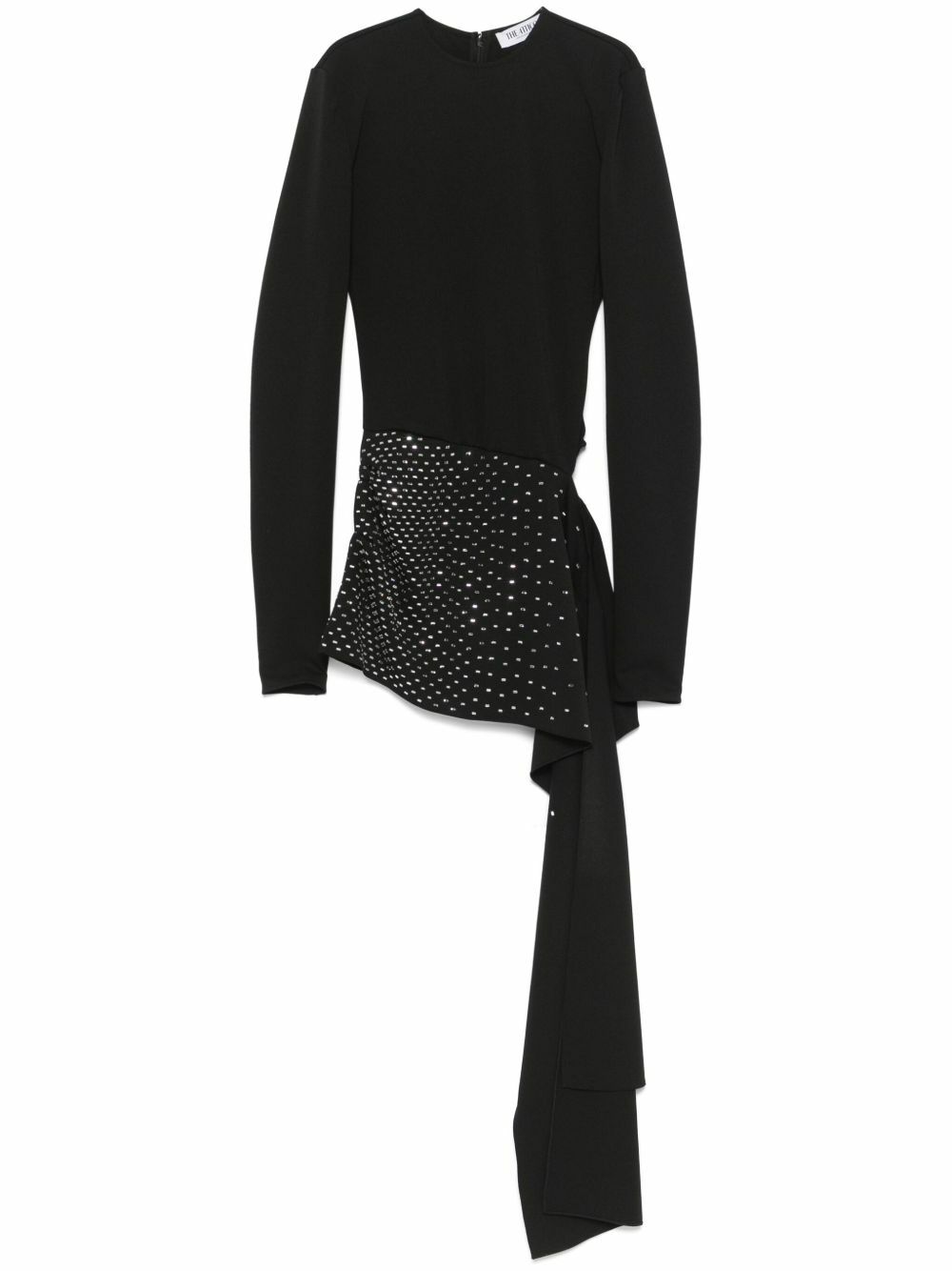 knee length dresses for ladies Edikted Studded Chiffon Backless Mini Dress - Black