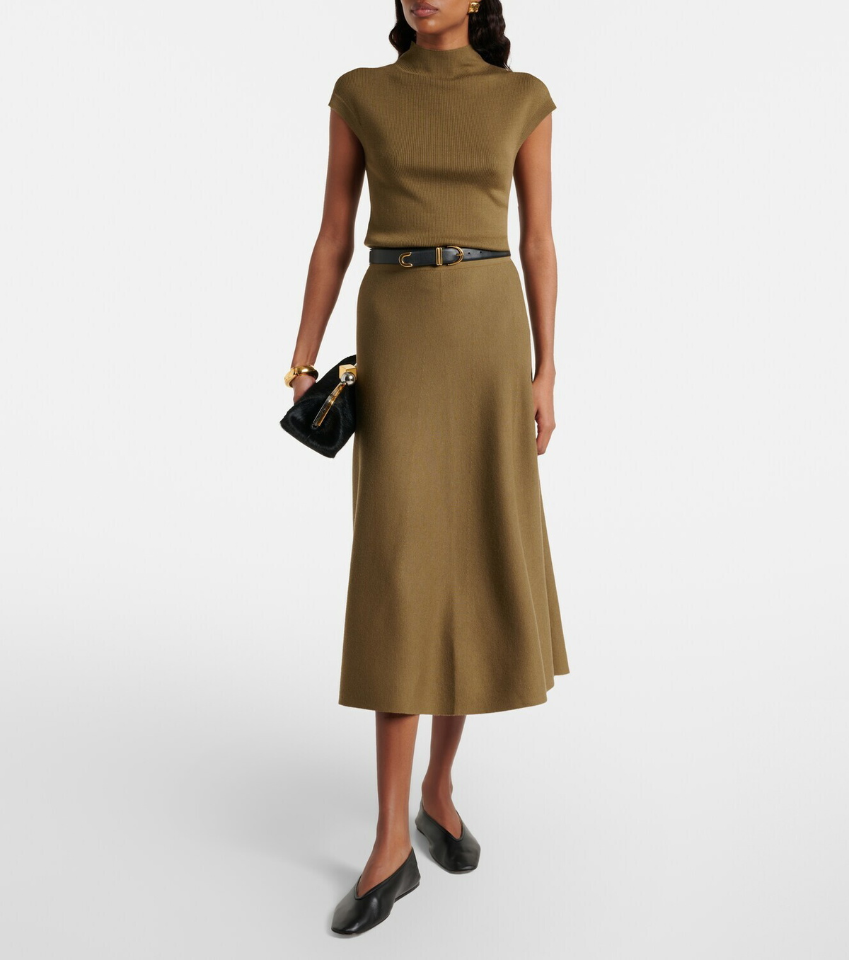 Jardin des Orangers Virgin wool midi skirt