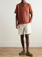 Frescobol Carioca - Angelo Camp-Collar Linen Shirt - Orange