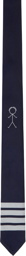 Thom Browne Navy Silk Tie