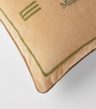 Etro Logo cotton and wool cushion