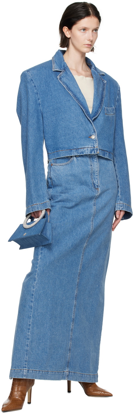 Les Petits Joueurs Blue Pochette Trapeze Bag