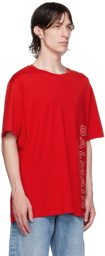 Balmain Red Embossed T-Shirt